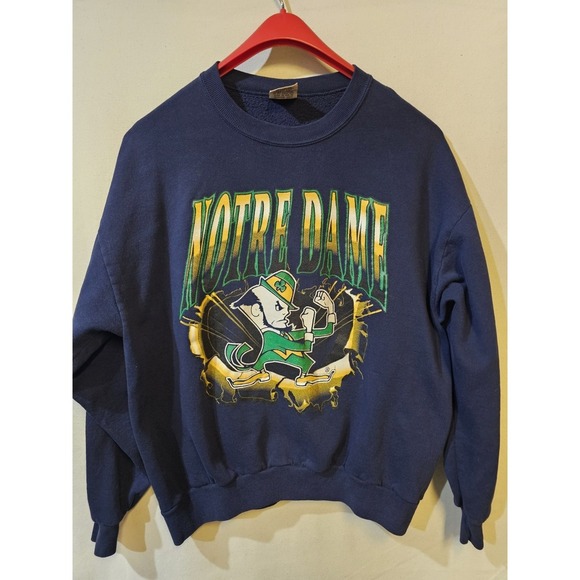 Bike Sweaters - Vintage 90s Notre Dame Fighting Irish Crewneck Sweater Adult Size XL NCAA